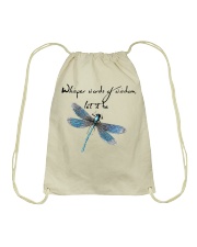 Animal Lover Dragonfly Whisper Words Of Wisdom Drawstring Bag tile