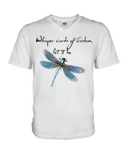 Animal Lover Dragonfly Whisper Words Of Wisdom V-Neck T-Shirt tile