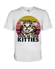 Gift For Cat Lover Show Me Your Kitties American Shorthair V-Neck T-Shirt tile