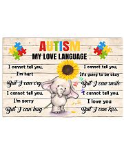 Autism Awareness Sunflower Elephant Autism My Love Language I Cannot Tell You I'm Hurt 36x24 Poster front