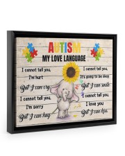 Autism Awareness Sunflower Elephant Autism My Love Language I Cannot Tell You I'm Hurt Floating Framed Canvas Prints Black tile