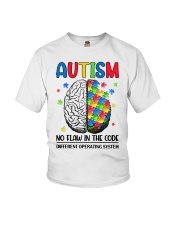Autism Awareness Brain No Flaw In The Code Different Operating System Youth T-Shirt tile