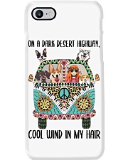 Gift For Dog Lover Peace Love Dog And Hippie Girl On A Dark Desert Highway Phone Case tile