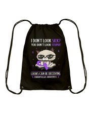 Fibromyalgia Awareness Grumpy Cat I Don't Look Sick Drawstring Bag tile