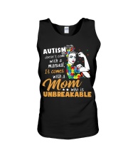 Autism Awareness It Comes With A Mom Who Is Unbreakable Unisex Tank tile