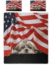 Gift For Dog Lover Shih Tzu Under The Flag Queen Quilt Bed Set front