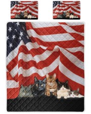 Gift For Cat Lover Cats Under The American Flag Queen Quilt Bed Set front