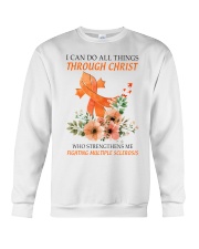 Multiple Sclerosis Awarerness God Flowers I Can Do All Things Through Christ Crewneck Sweatshirt tile