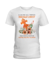 Multiple Sclerosis Awarerness God Flowers I Can Do All Things Through Christ Ladies T-Shirt tile