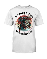 Native American Pride No One Is Illegal On Stolen Land Classic T-Shirt tile