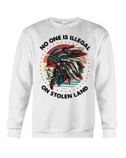 Native American Pride No One Is Illegal On Stolen Land Crewneck Sweatshirt tile