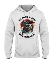 Native American Pride No One Is Illegal On Stolen Land Hooded Sweatshirt tile