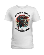 Native American Pride No One Is Illegal On Stolen Land Ladies T-Shirt tile