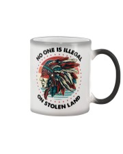 Native American Pride No One Is Illegal On Stolen Land Color Changing Mug tile
