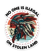 Native American Pride No One Is Illegal On Stolen Land Sticker tile