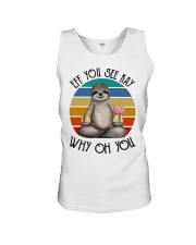 Sloth Lover Meditation Eff You See Kay Why Oh You Unisex Tank tile
