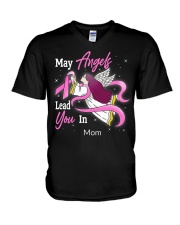 Breast Cancer Awareness May Angels Lead You In Mom V-Neck T-Shirt tile