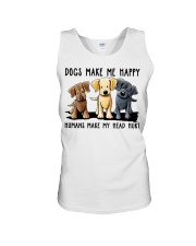 Gift For Dog Lover Dogs Make Me Happy Human Makes Head Hurt Unisex Tank tile