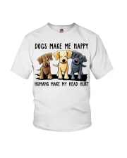 Gift For Dog Lover Dogs Make Me Happy Human Makes Head Hurt Youth T-Shirt tile