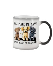 Gift For Dog Lover Dogs Make Me Happy Human Makes Head Hurt Color Changing Mug tile
