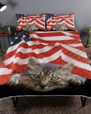 Gift For Cat Lover Cat Under The Flag Queen Quilt Bed Set aos-queen-quilt-bed-set-lifestyle-front-01a