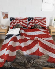Gift For Cat Lover Cat Under The Flag Queen Quilt Bed Set aos-queen-quilt-bed-set-lifestyle-front-05a