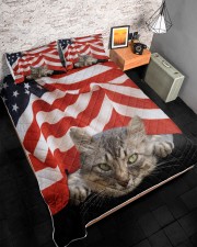 Gift For Cat Lover Cat Under The Flag Queen Quilt Bed Set aos-queen-quilt-bed-set-lifestyle-front-08