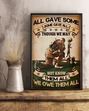 Veteran Gift All Gave Some Some Gave All Through We May Not Know Them We Owe All 11x17 Poster lifestyle-poster-3