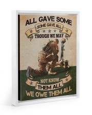 Veteran Gift All Gave Some Some Gave All Through We May Not Know Them We Owe All Floating Framed Canvas Prints White tile