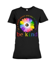 LGBT Pride Gift Flower Be Kind Premium Fit Ladies Tee tile