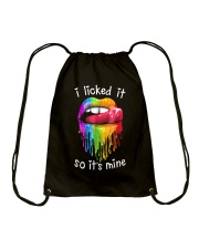 LGBT Pride Gift Lips I Licked It So It's Mine Drawstring Bag tile