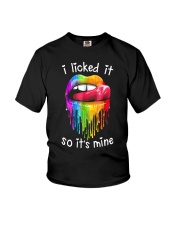 LGBT Pride Gift Lips I Licked It So It's Mine Youth T-Shirt tile