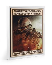 Gift For Veteran Angriest Guy On Patrol Happiest Guy In A Firefight Floating Framed Canvas Prints White tile