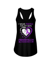 Fibromyalgia Awareness I Wear Purple For My Wife Family Support Love Ladies Flowy Tank tile