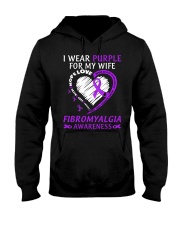 Fibromyalgia Awareness I Wear Purple For My Wife Family Support Love Hooded Sweatshirt tile