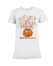 Multiple Sclerosis Awareness Hallowen Pumpkin Premium Fit Ladies Tee tile