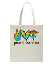 Nurse Gift Peace Love Cna Tote Bag tile