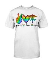 Nurse Gift Peace Love Cna Classic T-Shirt tile