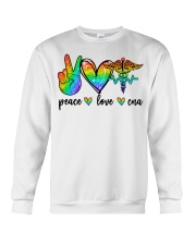 Nurse Gift Peace Love Cna Crewneck Sweatshirt tile