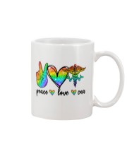 Nurse Gift Peace Love Cna Mug tile