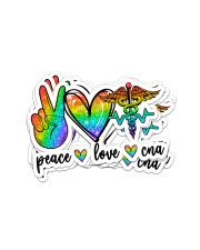 Nurse Gift Peace Love Cna Sticker - 6 pack (Vertical) front