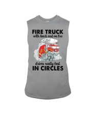 Firefighter Gift Fire Truck With Back End On Fire Drives Really Fast Sleeveless Tee tile