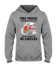 Firefighter Gift Fire Truck With Back End On Fire Drives Really Fast Hooded Sweatshirt tile