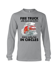 Firefighter Gift Fire Truck With Back End On Fire Drives Really Fast Long Sleeve Tee tile