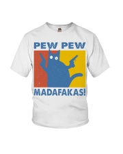Gift For Cat Lover Pew Pew Madafakas Youth T-Shirt tile