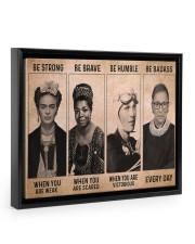 RBG Feminism Gift Women Be Strong Be Brave Floating Framed Canvas Prints Black tile