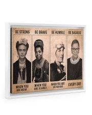 RBG Feminism Gift Women Be Strong Be Brave Floating Framed Canvas Prints White tile