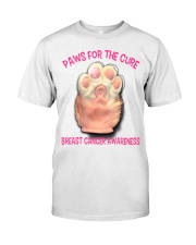 Breast Cancer Awareness Paws For The Cure Classic T-Shirt front
