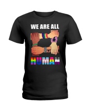 LGBT Pride Gift We Are All Human Ladies T-Shirt tile