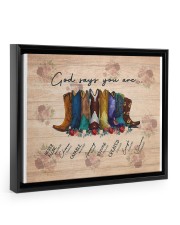 Peace Love Gift God Says You Are Floating Framed Canvas Prints Black tile